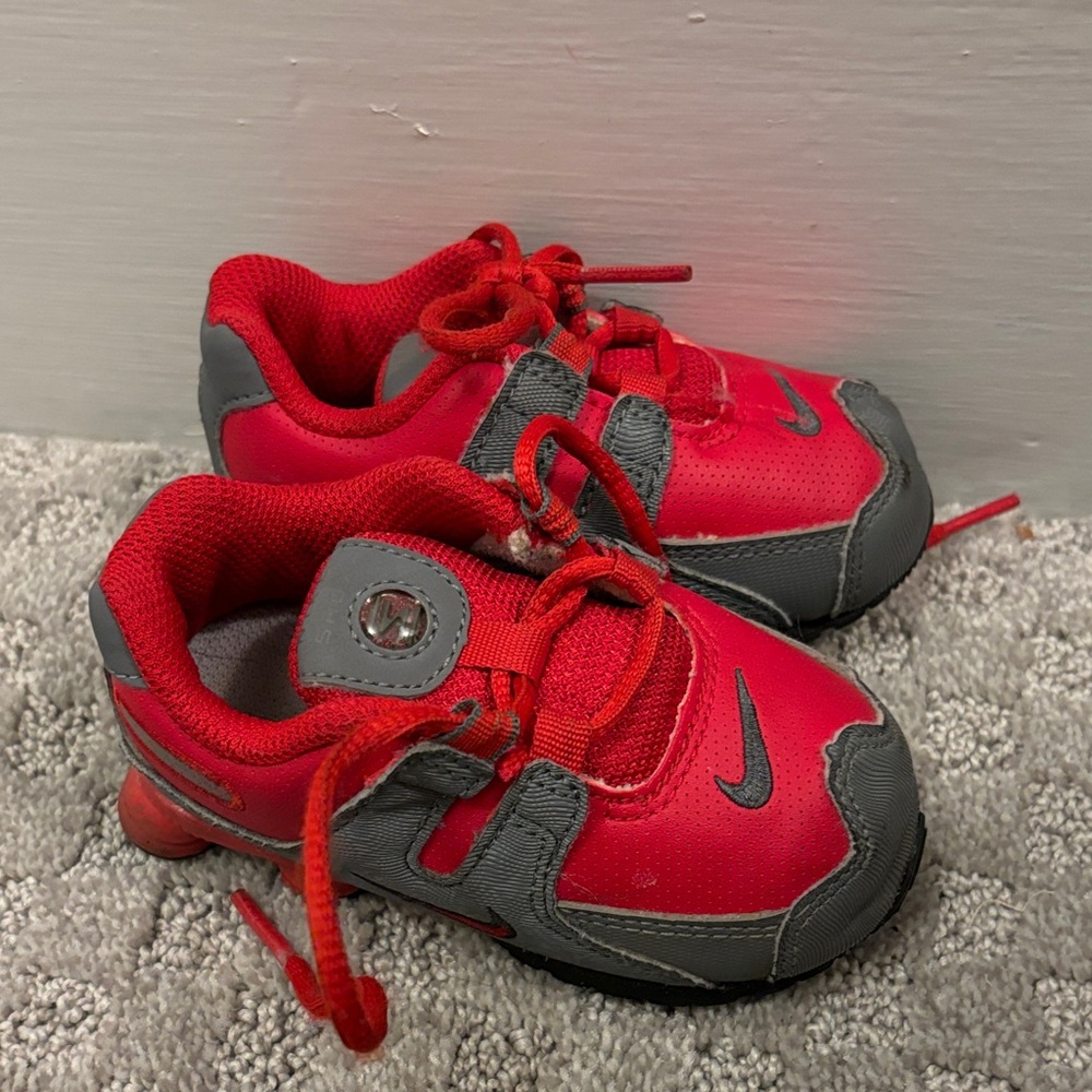 Nike shox toddler Red and Gray Athletic Sneakers